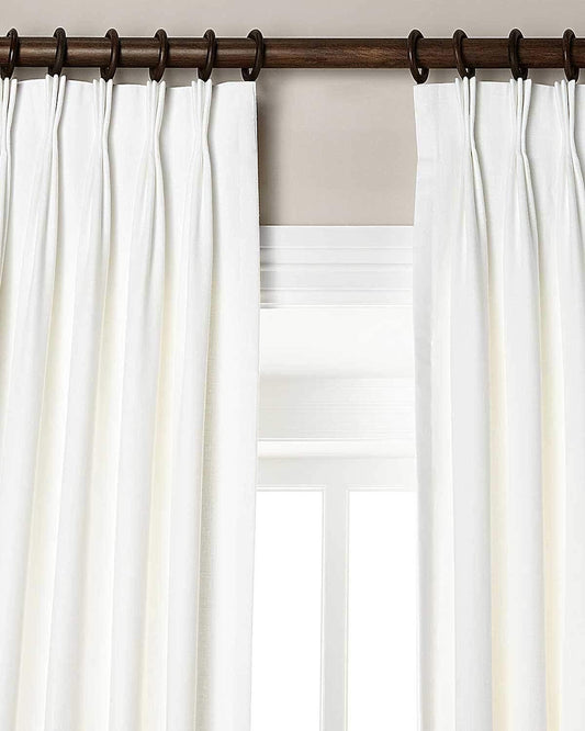 Silk N Drapes and More 100% Linen Pinch Pleated Lined Window Curtain Panel Drape (White, 27" W X 96" L)  imported White 27 In X 96 In (W X L) 
