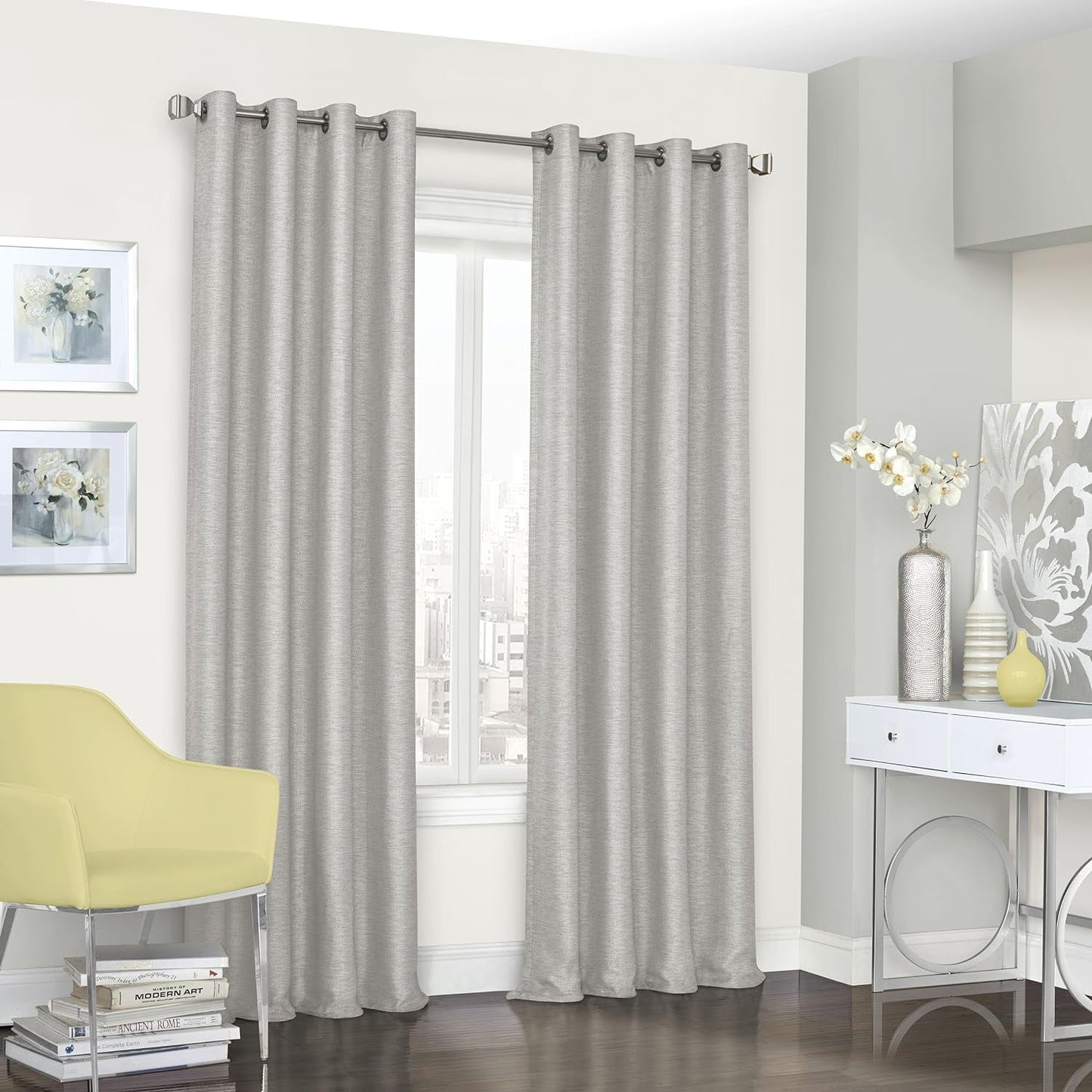 Eclipse Trevi Short Valance Small Window Curtains Bathroom, Living Room and Kitchens, 52" X 18", Natural