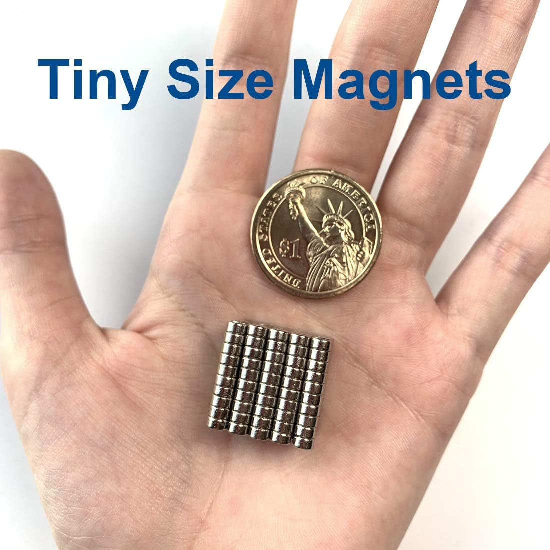 Magnets - 200 Tiny Magnets Mini Magnets Small round Magnets for Crafts - 4Mmx2Mm Magnets for Miniatures Small Models - Come with a Storage Case