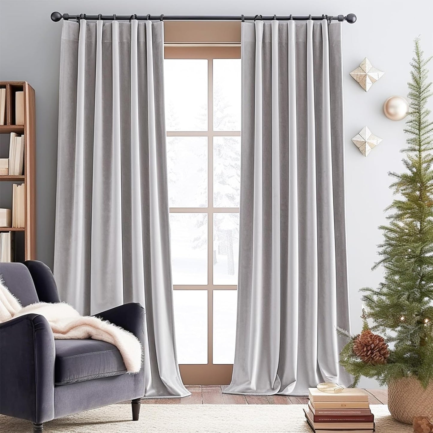 Lazzzy Velvet Blackout Curtains Brown Thermal Insulated Curtains 84 Room Darkening Window Drapes Super Soft Luxury Curtains for Living Room Bedroom Rod Pocket 2 Panels 84 Inch Long Gold Brown  TOPICK Light Gray W52 X L96 