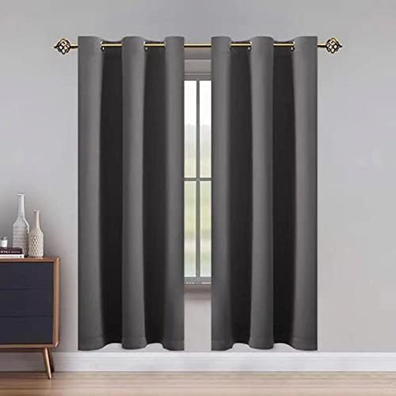 LUSHLEAF Blackout Curtains for Bedroom, Solid Thermal Insulated with Grommet Noise Reduction Window Drapes, Room Darkening Curtains for Living Room, 2 Panels, 52 X 63 Inch Grey  SHEEROOM Grey 42 X 84 Inch 