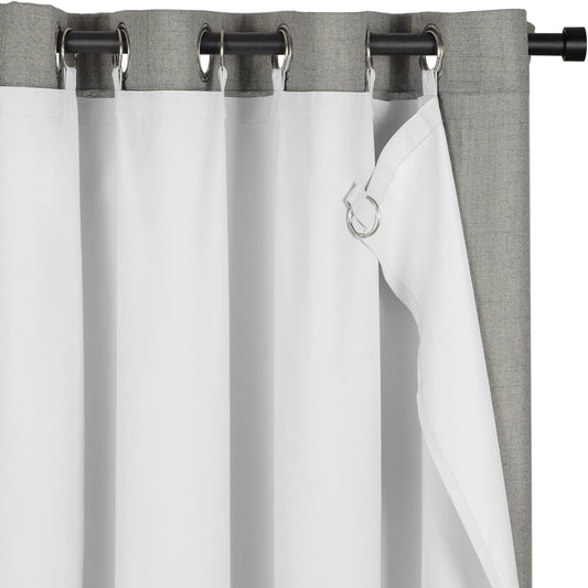 INOVADAY Blackout Curtain Liners 2 Panels Set, Thermal Insulated Light Blocking Liners for Window Curtains 84 Inches Long with Rings (W50 X L80, White)  INOVADAY White 2Xw50" X L92" 