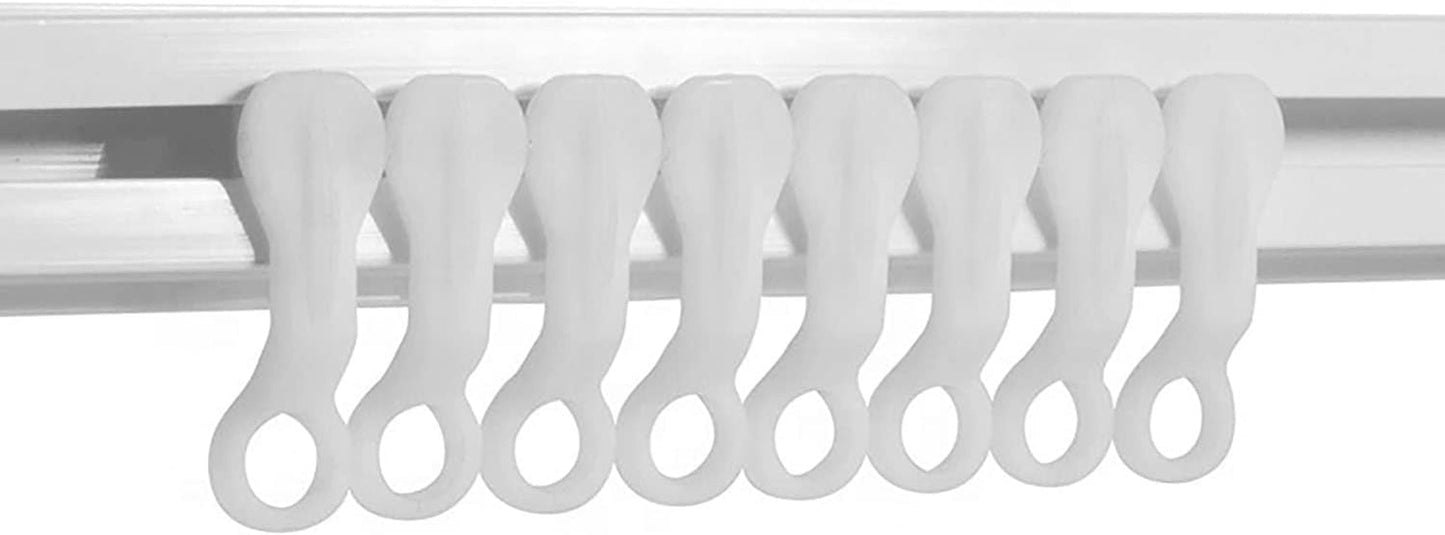 Drapery Carrier Slides ZZLZX 50PCS White Ceiling Curtain Track Set for Standard White Traverse Rods
