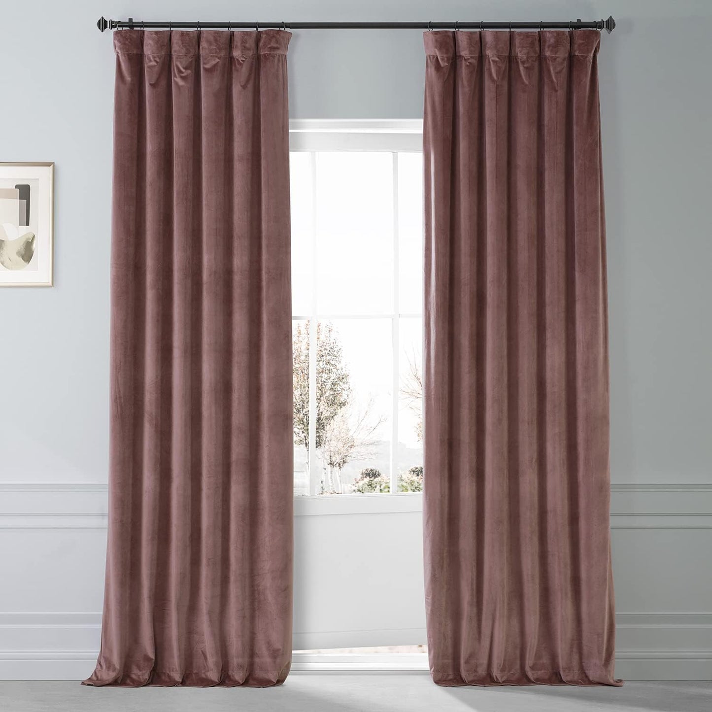 HPD HALF PRICE DRAPES Blackout Solid Thermal Insulated Window Curtain 50 X 96 Signature Plush Velvet Curtains for Bedroom & Living Room (1 Panel), VPYC-SBO198593-96, Diva Cream  Exclusive Fabrics & Furnishings Rosehip 50 X 108 