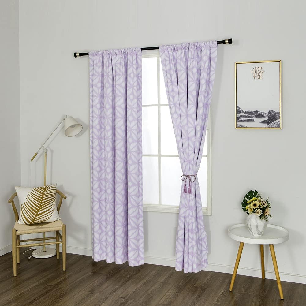 Merryfeel 100% Blackout Window Curtain Panels, Polycotton Rod Pocket and Back Tab Curtains for Bedroom Kids Room - Printed Thermal Insulated Room Darkening Drapes, 2 Panels (42" W X 84" L) – Purple  Qingdao Mctex Clothing Corp.,Ltd   