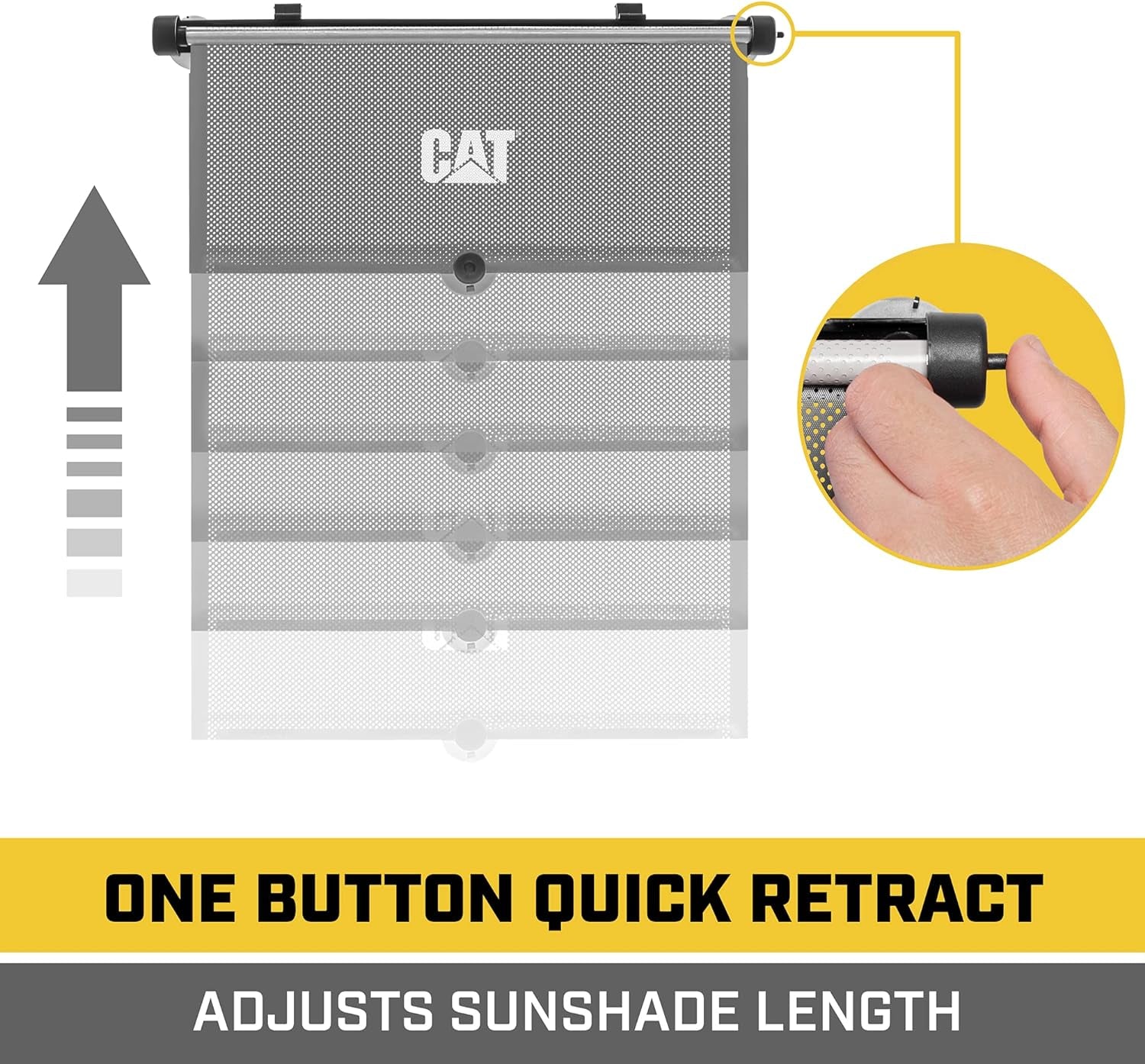 Caterpillar Uvprotect Sun Shade for Car Side Window, UV Shield Universal & Retractable Pull-Down Roller Sunshade, Fits Auto Car Sedan SUV Truck Van 14X19In, 2 Piece (CAAS-030)