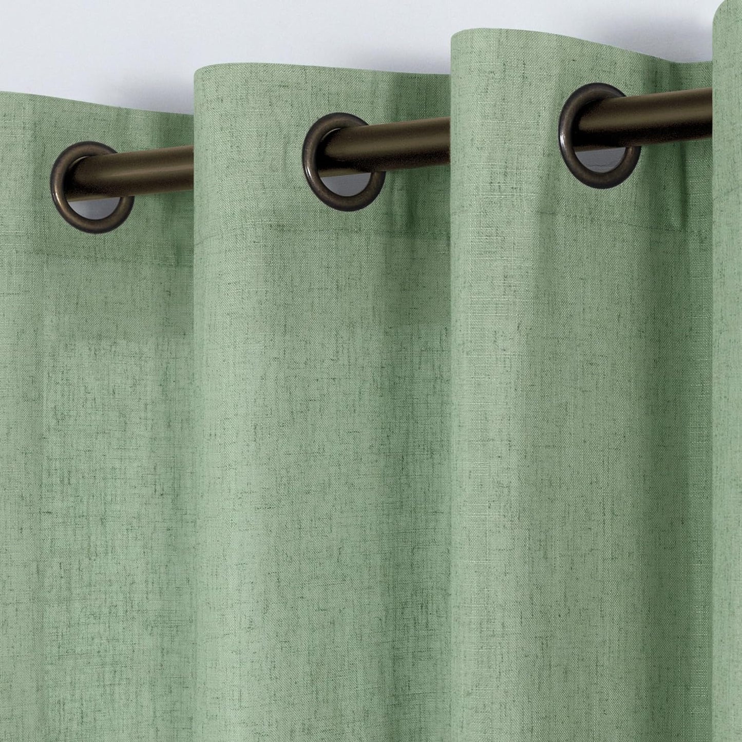 KOUFALL Beige Rustic Country Curtains for Living Room 84 Inches Long Flax Linen Bronze Grommet Tan Sand Color Solid Faux Linen Curtains for Bedroom Sliding Glass Patio Door 2 Panels  KOUFALL TEXTILE Sage Green 52X96 
