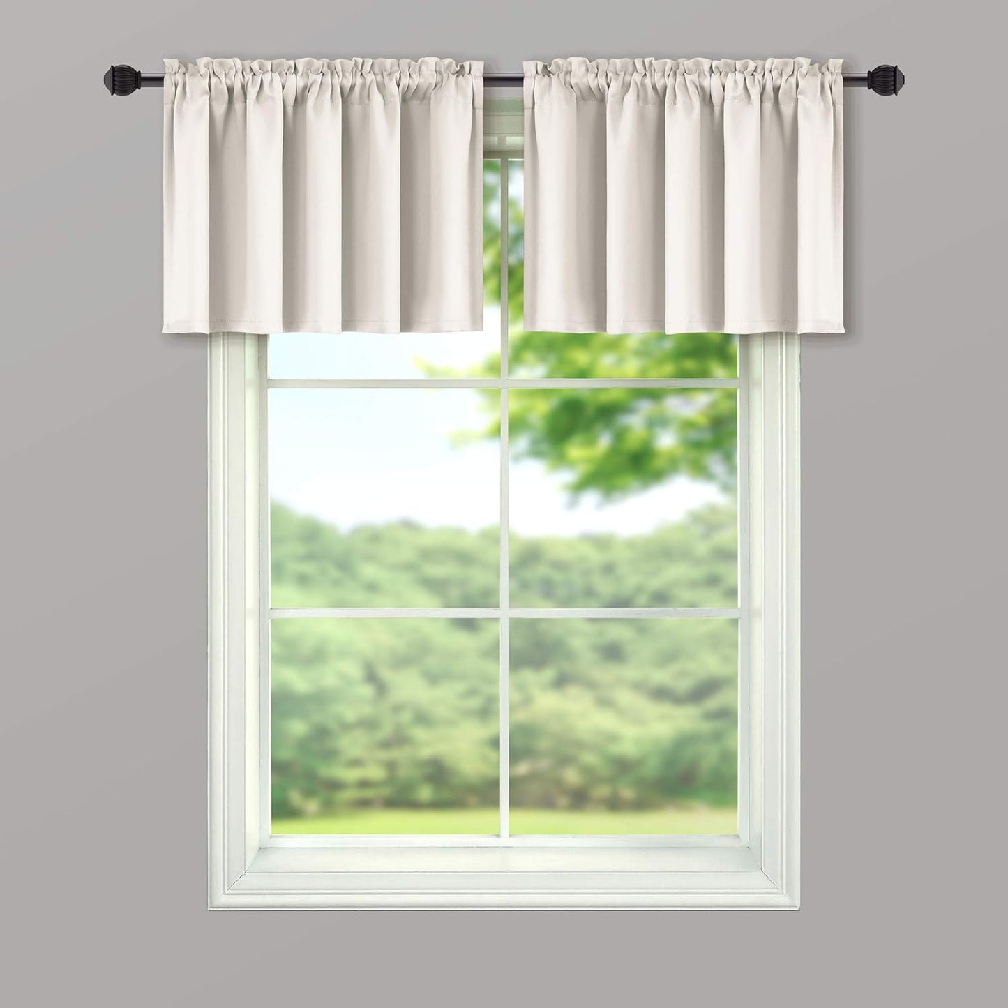 Mrs.Naturall Beige Valance Curtains for Windows 36X16 Inch Length  MRS.NATURALL TEXTILE   