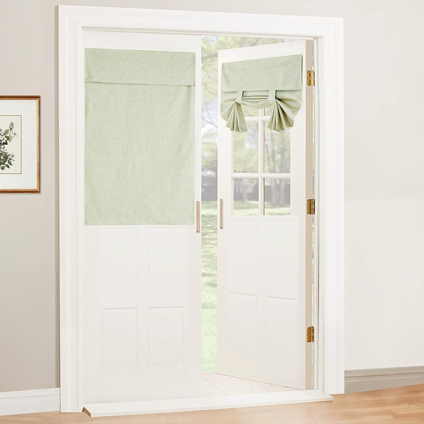 RYB HOME Blackout French Door Curtains, Room Darkening Shades Small Door Window Curtains and Drapes Thermal Insulated Tricia Door Blinds for Patio Door Doorway, W26 X L40 Inch, 1 Panel, Gray  RYB HOME Sage Green 30" X 40" 