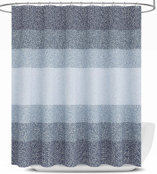 OLANLY Waffle Shower Curtain 72X72 Inches, Heavyweight Fabric, Machine Washable, Waterproof, Hotel Luxury Spa, Simple Modern Blue Shower Curtains for Bathroom, Guest Bath, Stalls and Tubs