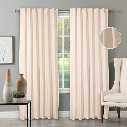 A&A Fabrics Farmhouse Curtains Tab Top Curtains Room Darkening Drapes, Window Panels in Natural 70% Cotton 30% Linen, There Are Drapes for the Kitchen, Living Room, Bedroom 1 Pair (Set of 2)(50X108)  A&A Fabrics 50X108  