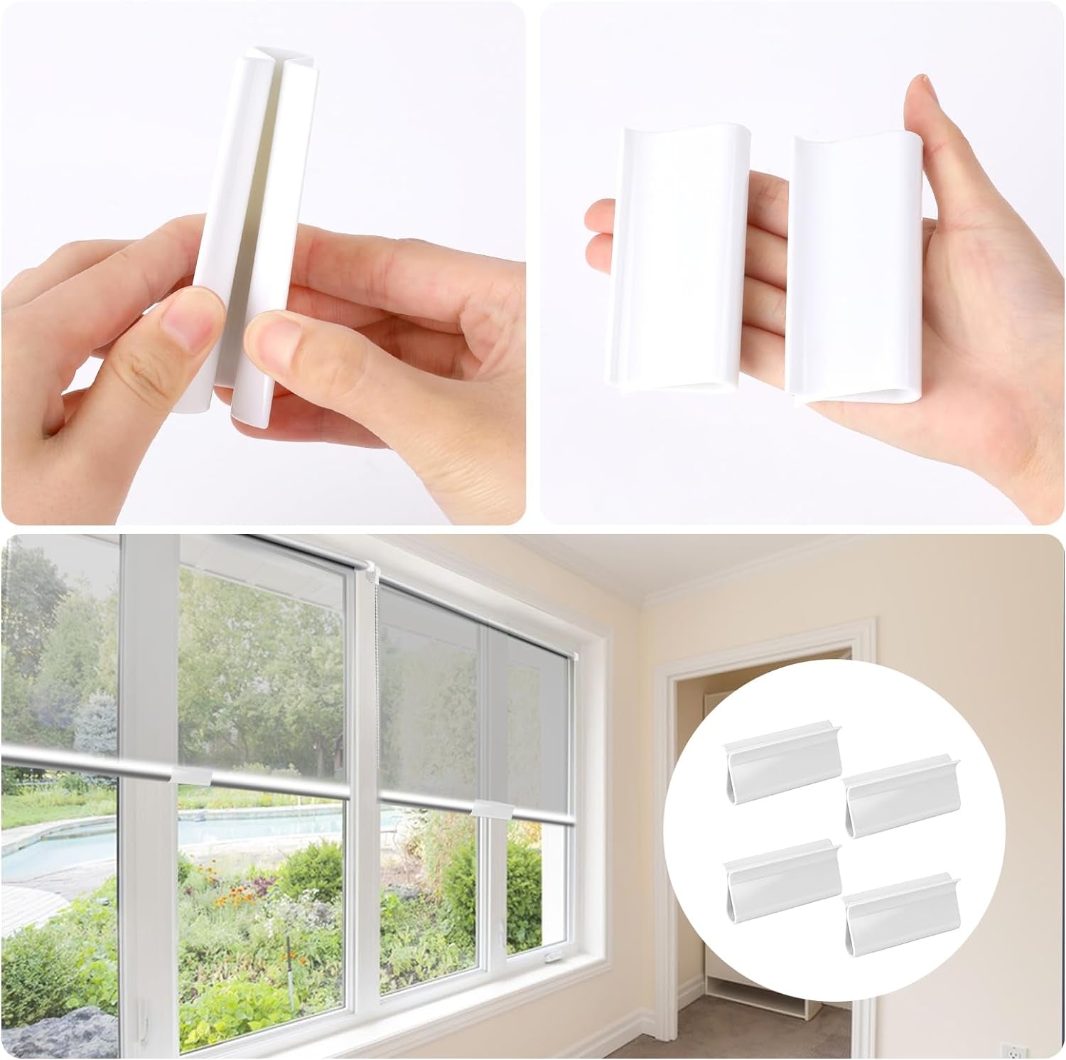 4 Pcs Roller Window Shades Shade Pull for Roller Shades Pull down for Windows Window Roller Shade Pulls Blinds for Windows Shade Grips for Home Rolling Curtain Accessories