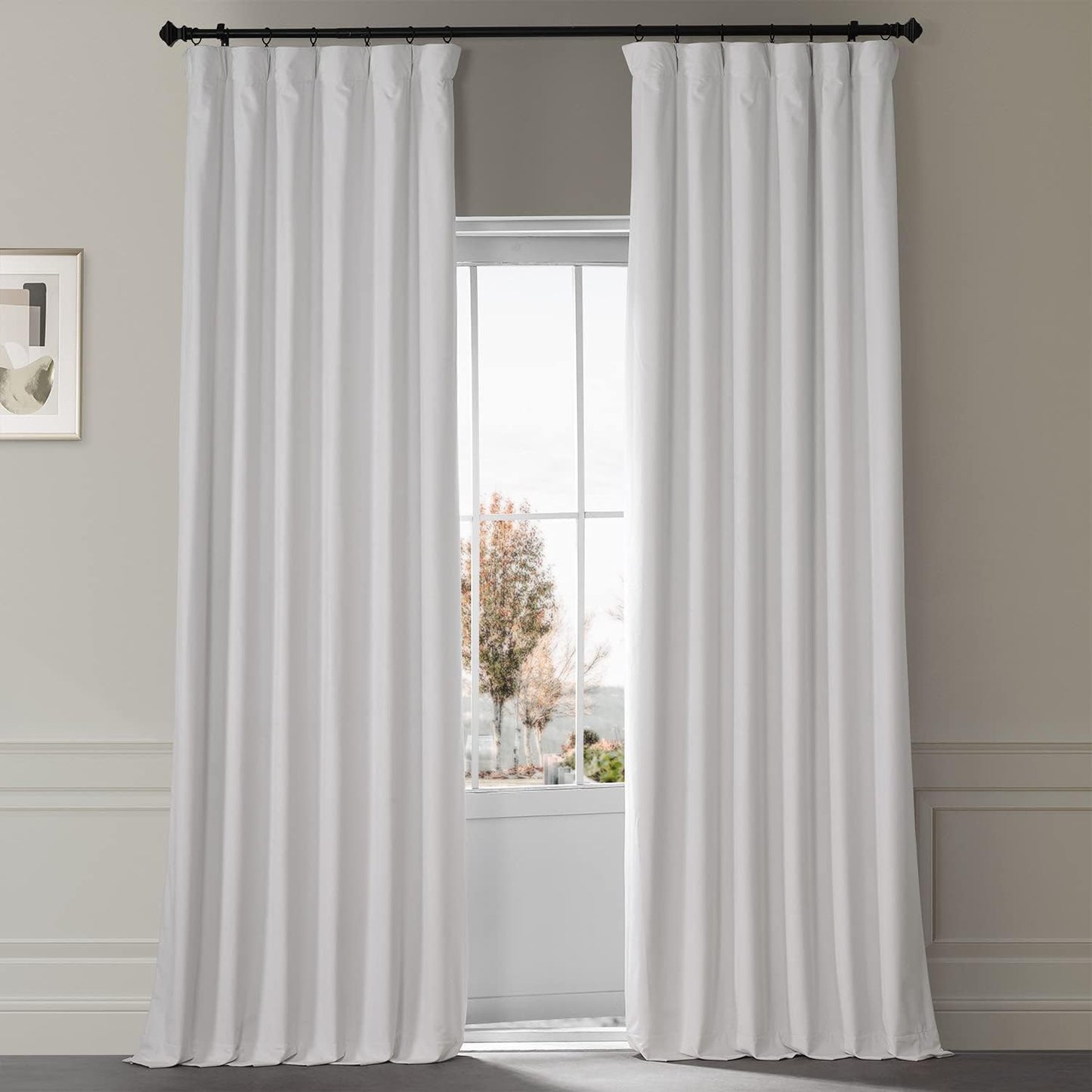 HPD HALF PRICE DRAPES Blackout Solid Thermal Insulated Window Curtain 50 X 96 Signature Plush Velvet Curtains for Bedroom & Living Room (1 Panel), VPYC-SBO198593-96, Diva Cream  Exclusive Fabrics & Furnishings Misty White 50 X 108 