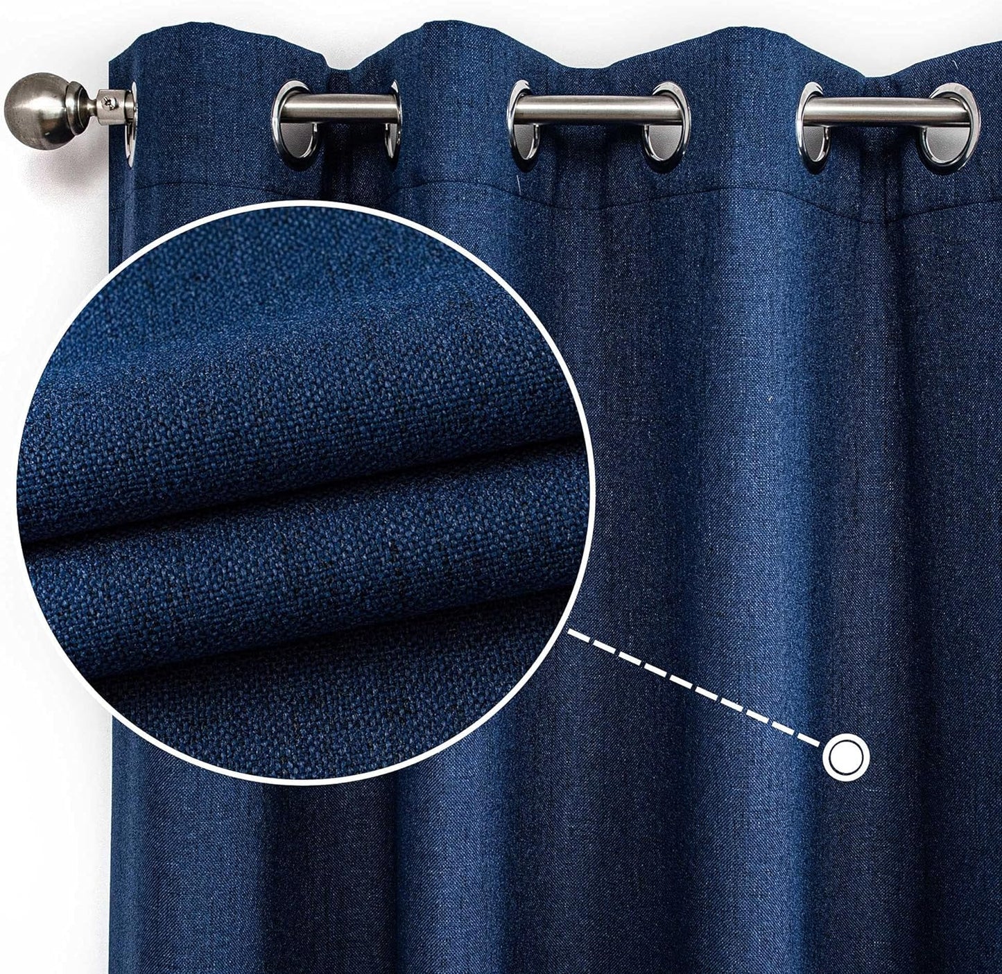 CUCRAF Full Blackout Window Curtains 84 Inches Long,Faux Linen Look Thermal Insulated Grommet Drapes Panels for Bedroom Living Room,Set of 2(52 X 84 Inches, Light Khaki)  CUCRAF Navy Blue 52 X 63 Inches 