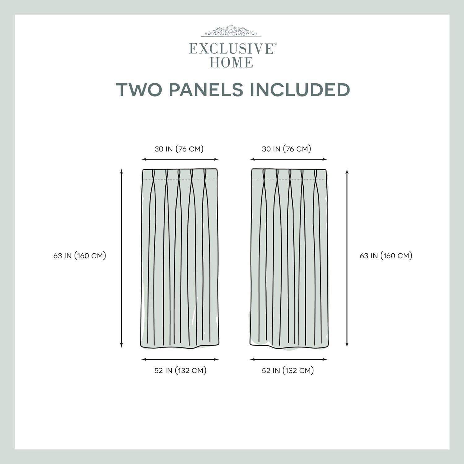 Exclusive Home Sateen Twill Woven Room Darkening Blackout Pinch Pleat/Hidden Tab Top Curtain Panel Pair, 63" Length, Charcoal  Exclusive Home Curtains   