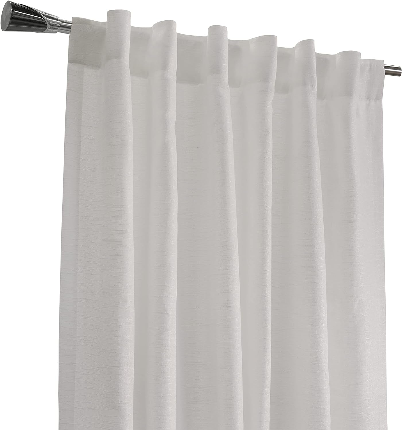 Loft Living Davos Textered Jacquard Dual Header Curtain Panel 52" X 84" in Off-White  Commonwealth Home Fashions   