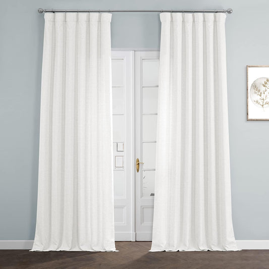 HPD HALF PRICE DRAPES Italian Linen Curtains for Bedroom & Living Room 84 Inches Long Room Darkening Curtains (1 Panel), 50W X 84L, Magnolia off White  Exclusive Fabrics & Furnishings Magnolia Off White 50W X 84L 