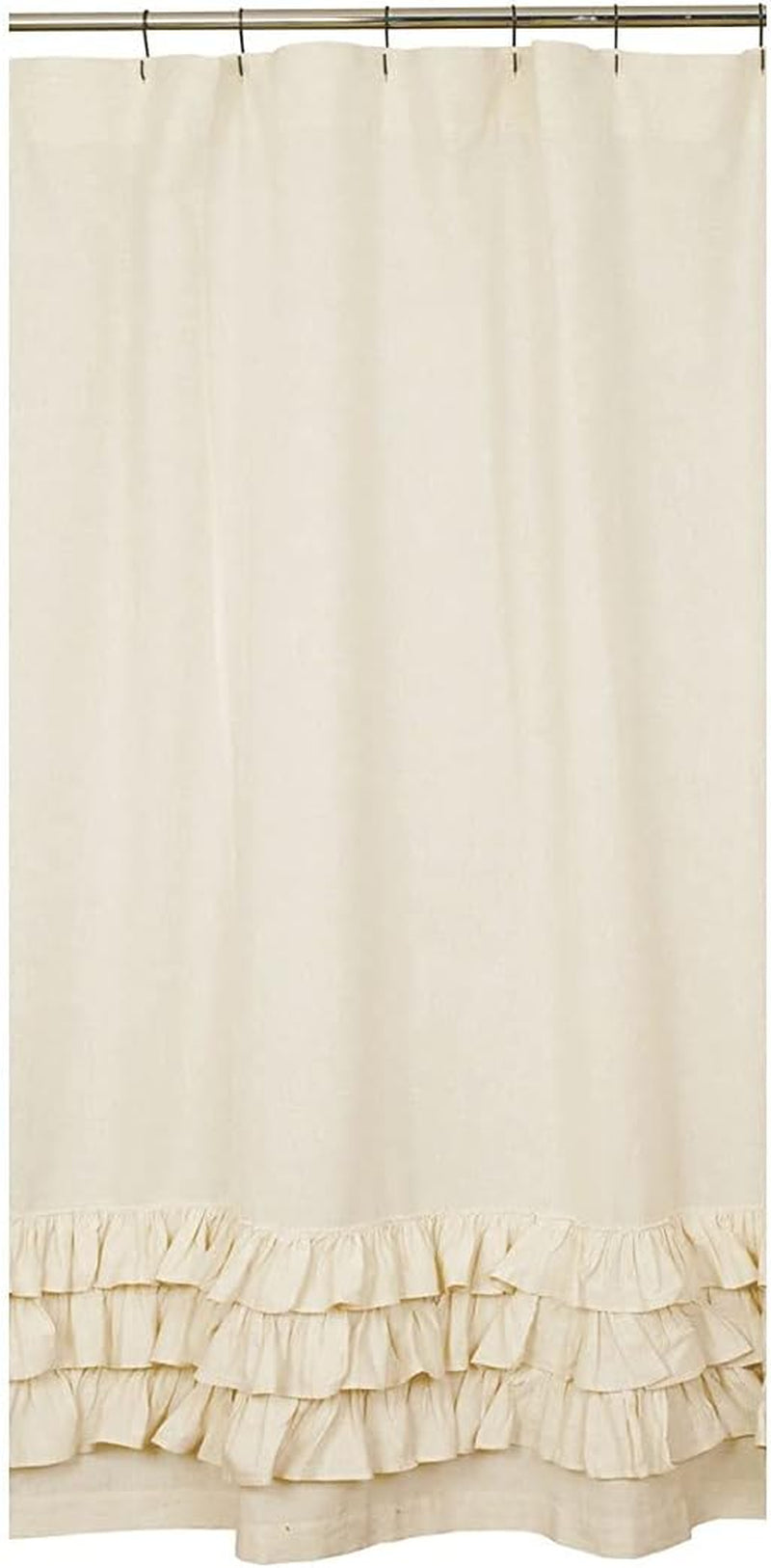 Flax Ruffled Shower Curtain by the Country House Collection, 72" X 72"  Country House Collection   