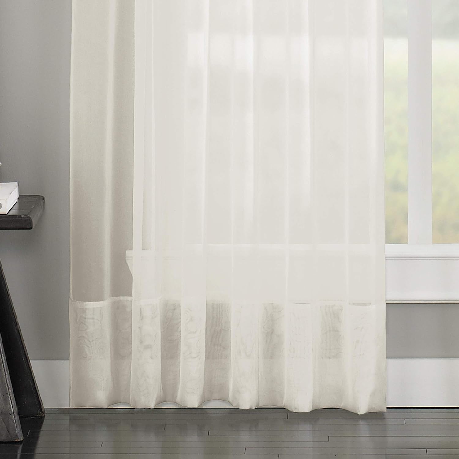 Curtainworks Soho Voile Sheer Pinch Pleat Curtain Panel, 29 by 63", Oyster  CHF Industries   