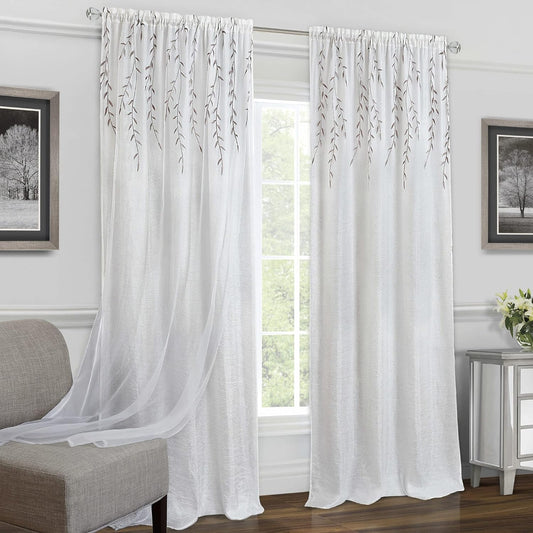 Light Filtering Rod Pocket Panel Window Curtain - 84 Inch Length, 42 Inch Width - Grey - Room Darkening & Machine Washable Soft Polyester Drapes for Bedroom Living & Dining Room by Achim Home Decor  Achim Home Furnishings White 42 In X 84 In 