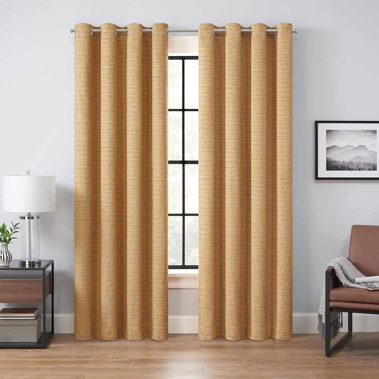 Eclipse Cannes Magnitech 100% Blackout Curtain, Rod Pocket Window Curtain Panel, Seamless Magnetic Closure for Bedroom, Living Room or Nursery, 63 in Long X 40 in Wide, (1 Panel), Ivory  KEECO Honey Grommet 50X63