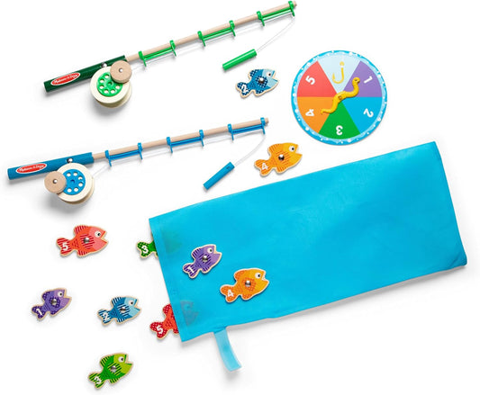 Melissa & Doug Catch & Count Wooden Fishing Game with 2 Magnetic Rods