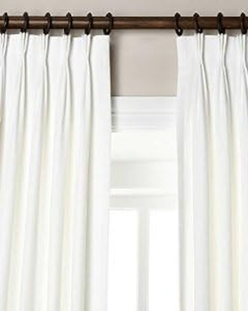 Silk N Drapes and More 100% Linen Pinch Pleated Lined Window Curtain Panel Drape (White, 27" W X 96" L)  imported White 27 In X 108 In (W X L) 