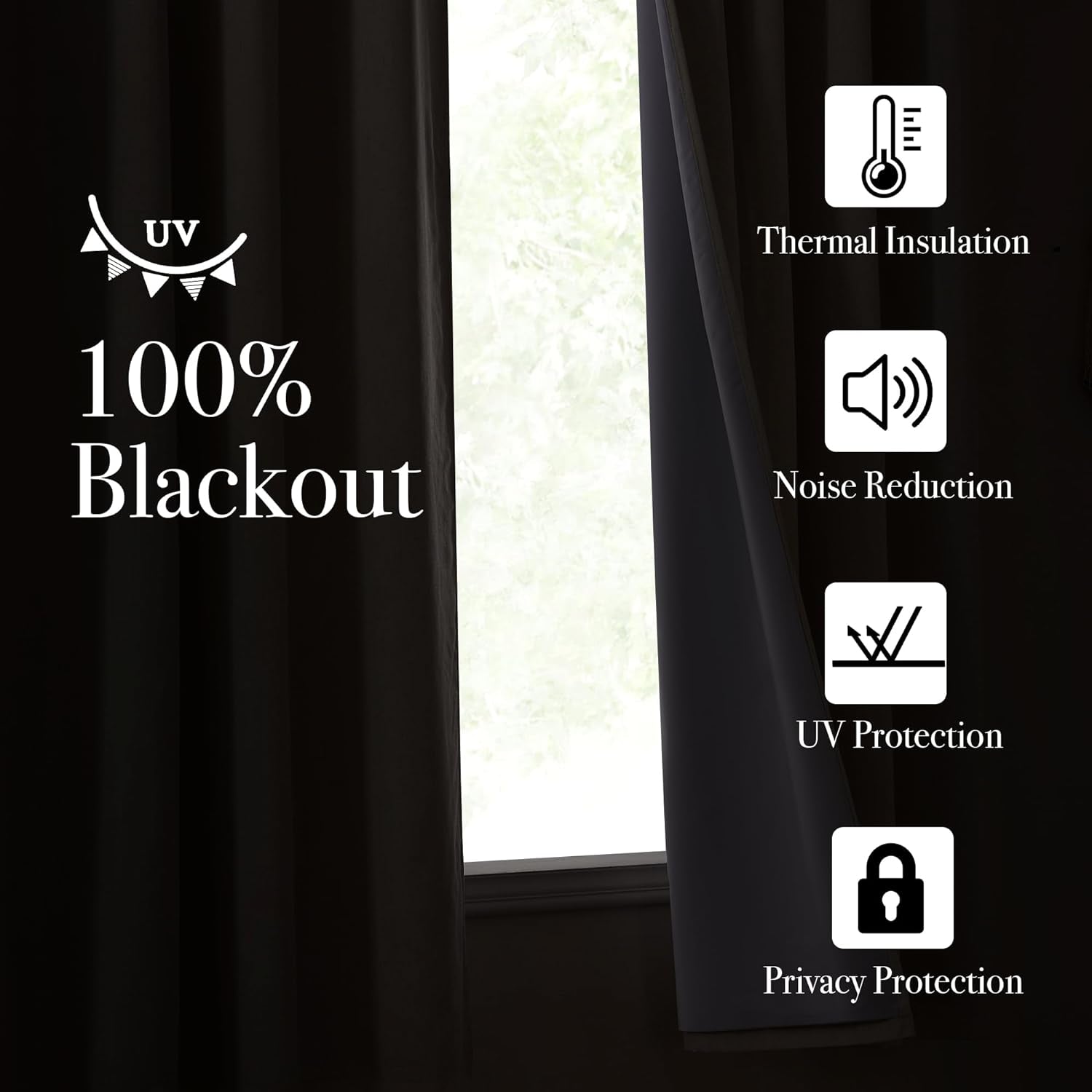 NICETOWN Thick Linen 100% Blackout Curtains for Living Room, Bronze Grommet 2 Layers Window Treatment with White Liner Thermal Curtains Sound Blocking for Bedroom, Natural, W52 X L96, 2 Panels  NICETOWN   