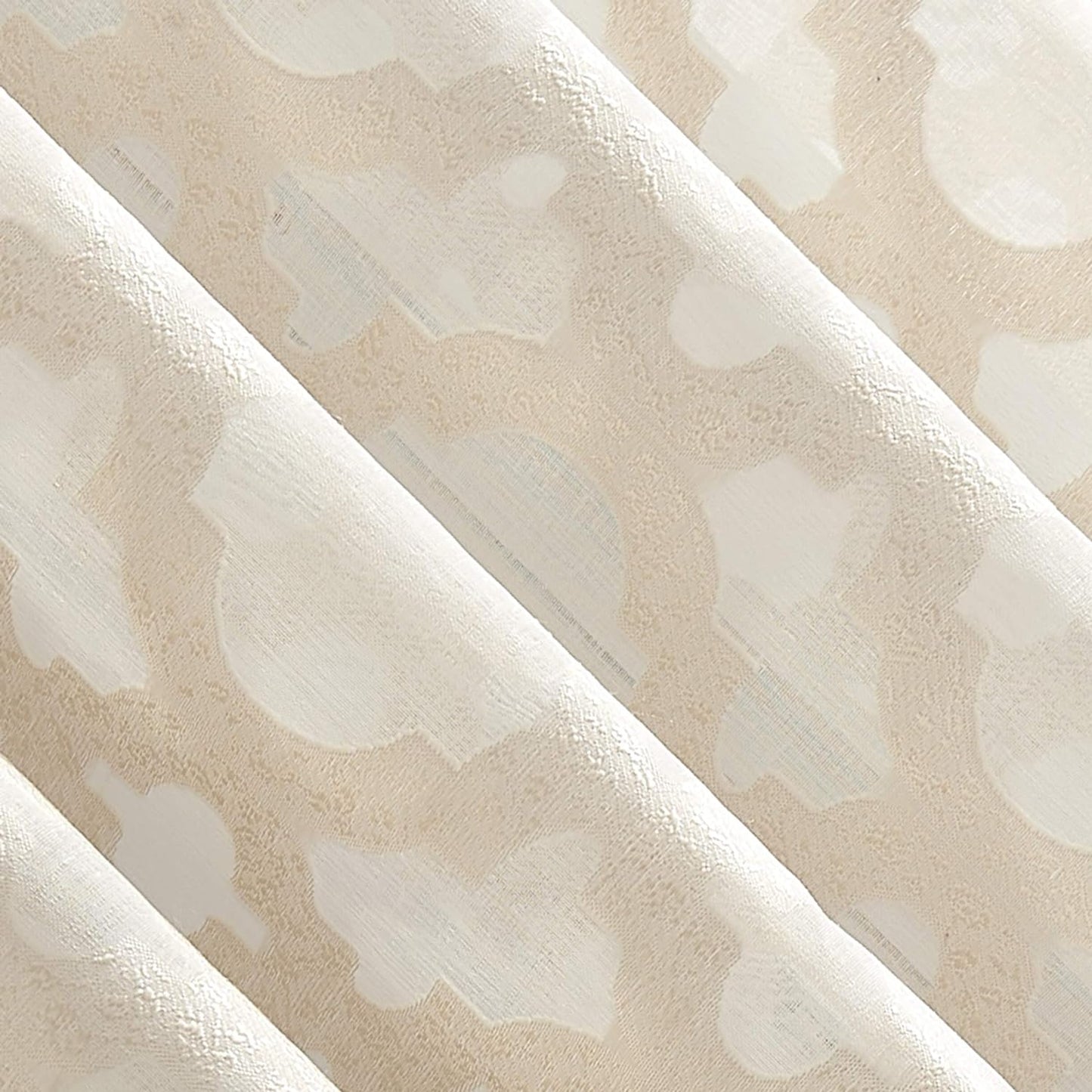 No. 918 Yvette Trellis Jacquard Sheer Rod Pocket Curtain Panel, 52" X 84", Cream Off-White  No. 918   
