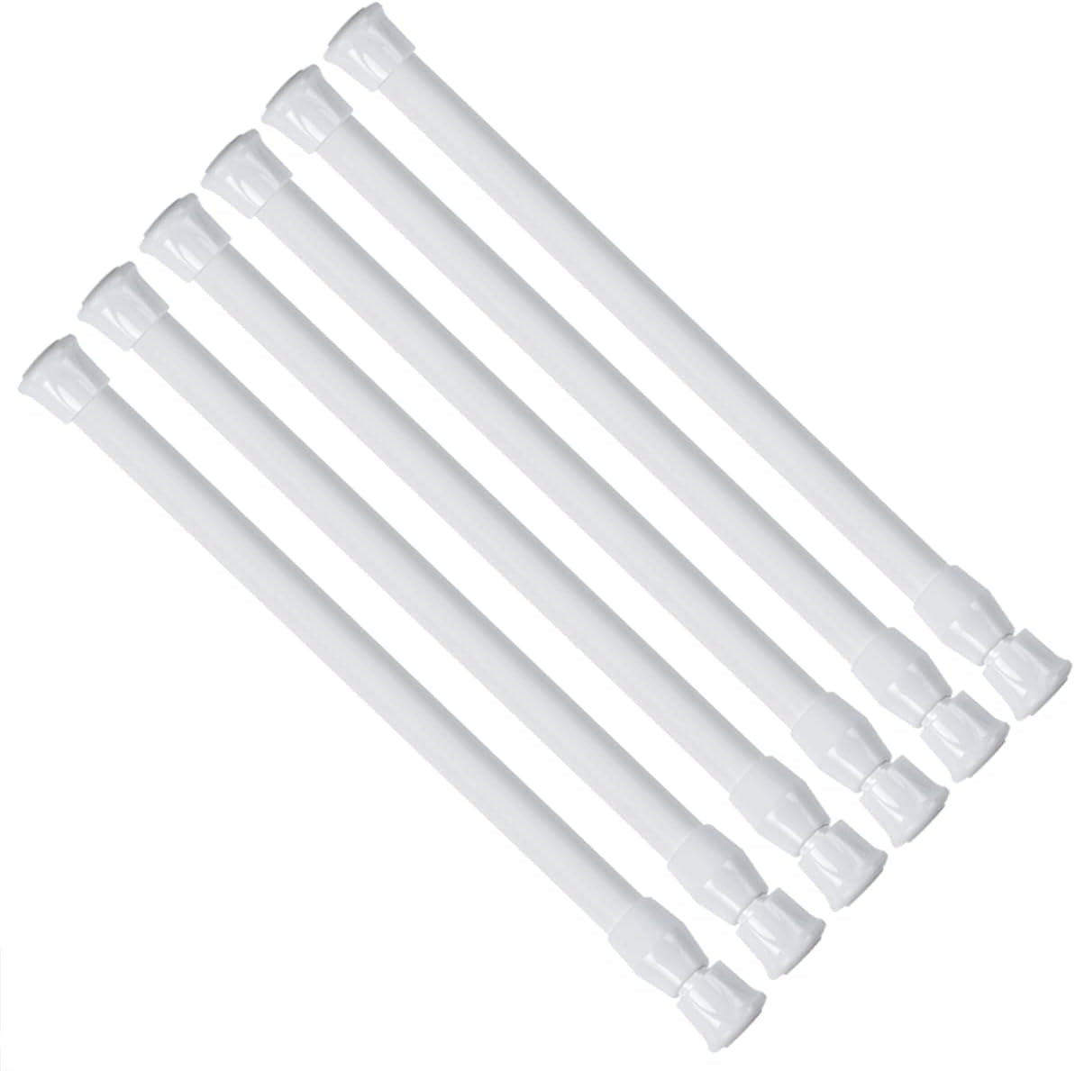Goodtou 5 Pack Curtain Rods No Drilling,17.5 to 28 Inch(Approx.) Spring Tension Rods for Windows,Small Curtain Rods,Tension Curtain Rod,Adjustable Curtain Rod,Window Tension Rod,White