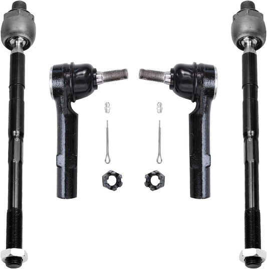 Detroit Axle - 4 Front Tie Rods for 2008-2017 Chevrolet Traverse Buick Enclave 2007-2016 GMC Acadia Saturn Outlook Inner & Outer Tie Rods 2009 2010 2011 2012 2013 2014 2015 Replacement