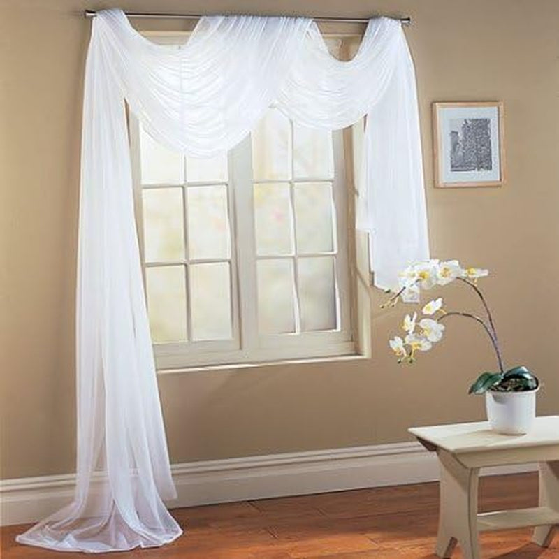 Empire Home Unlimited Solid Wide Window Sheer Scarf - 54" Wide X 216" Long (Sun Shine Yellow)