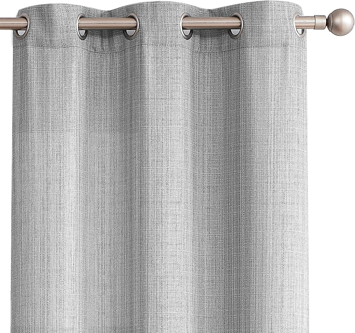 Jinchan Curtains for Bedroom Living Room 84 Inch Long Room Darkening Farmhouse Country Window Curtains Heathered Denim Blue Curtains Grommet Curtains Drapes 2 Panels  CKNY HOME FASHION Grommet Heathered Light Grey 38"W X 84"L 