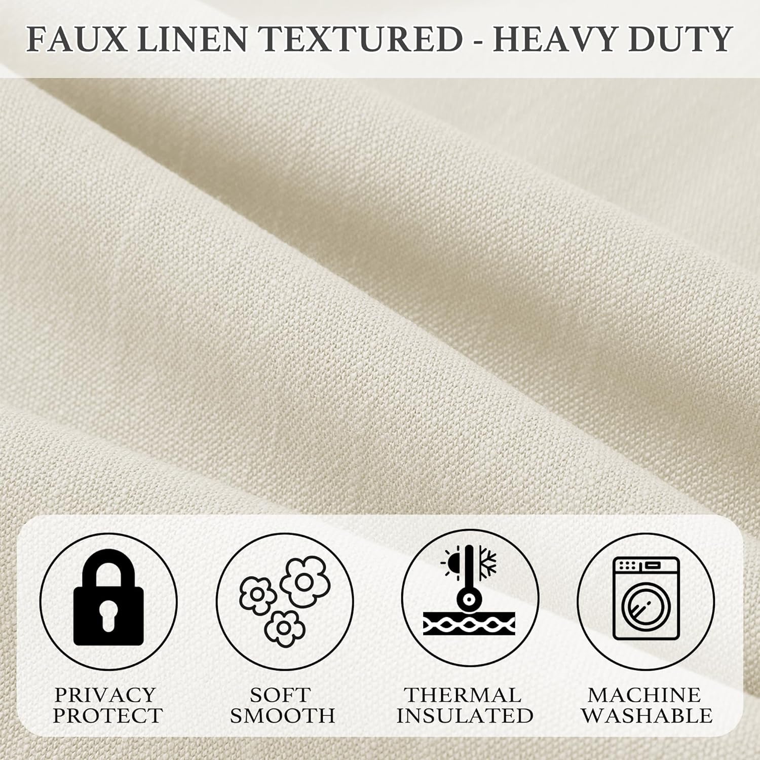 KGORGE Thick Faux Linen Weave Textured Curtains for Bedroom Light Filtering Semi Sheer Curtains Farmhouse Decor Pinch Pleated Window Drapes for Living Room, Linen, W 52" X L 96", 2 Pcs  KGORGE   