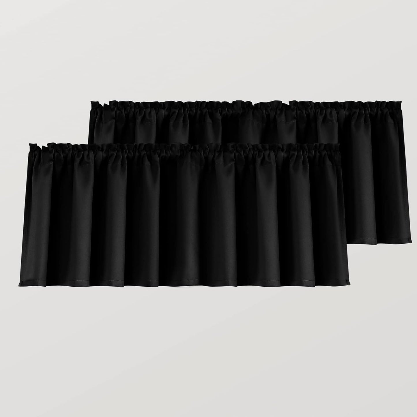 Mrs.Naturall Beige Valance Curtains for Windows 36X16 Inch Length  MRS.NATURALL TEXTILE Black 36X16 