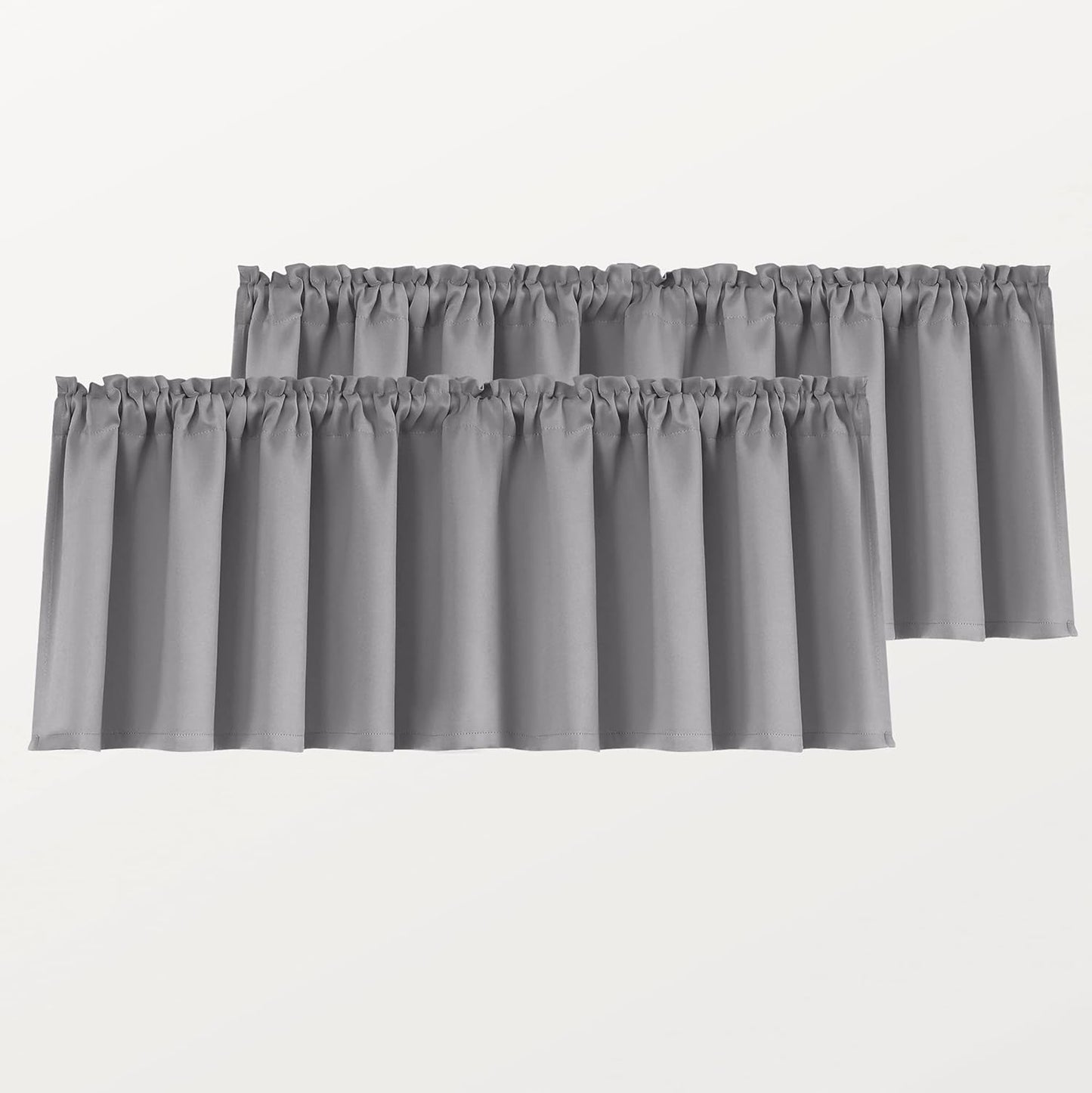 Mrs.Naturall Beige Valance Curtains for Windows 36X16 Inch Length  MRS.NATURALL TEXTILE Grey 36X16 