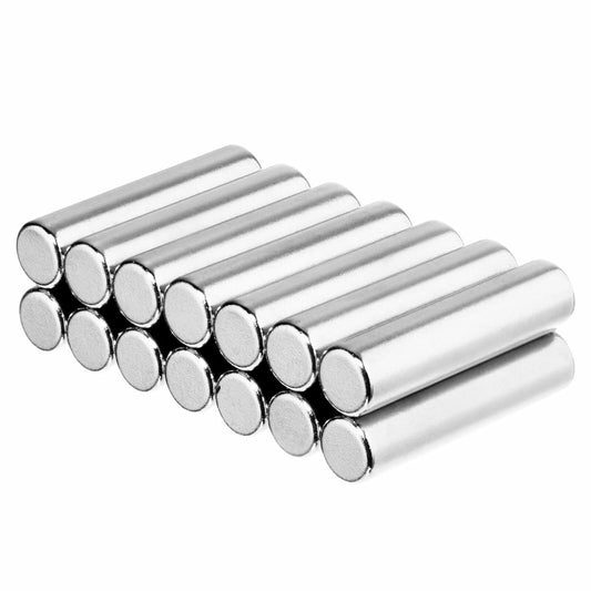 N52 (14 Pack) 1/4 X 1 Inch Neodymium Rare Earth Cylinder/Rod Magnets