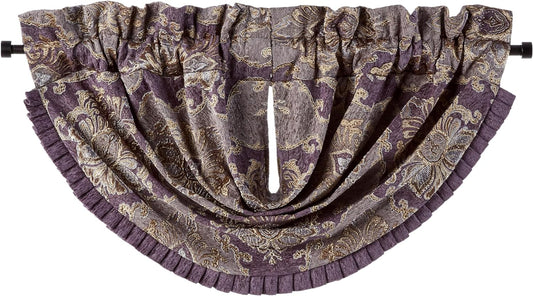 Dominique Window Waterfall Valance, Lavender, 43X33