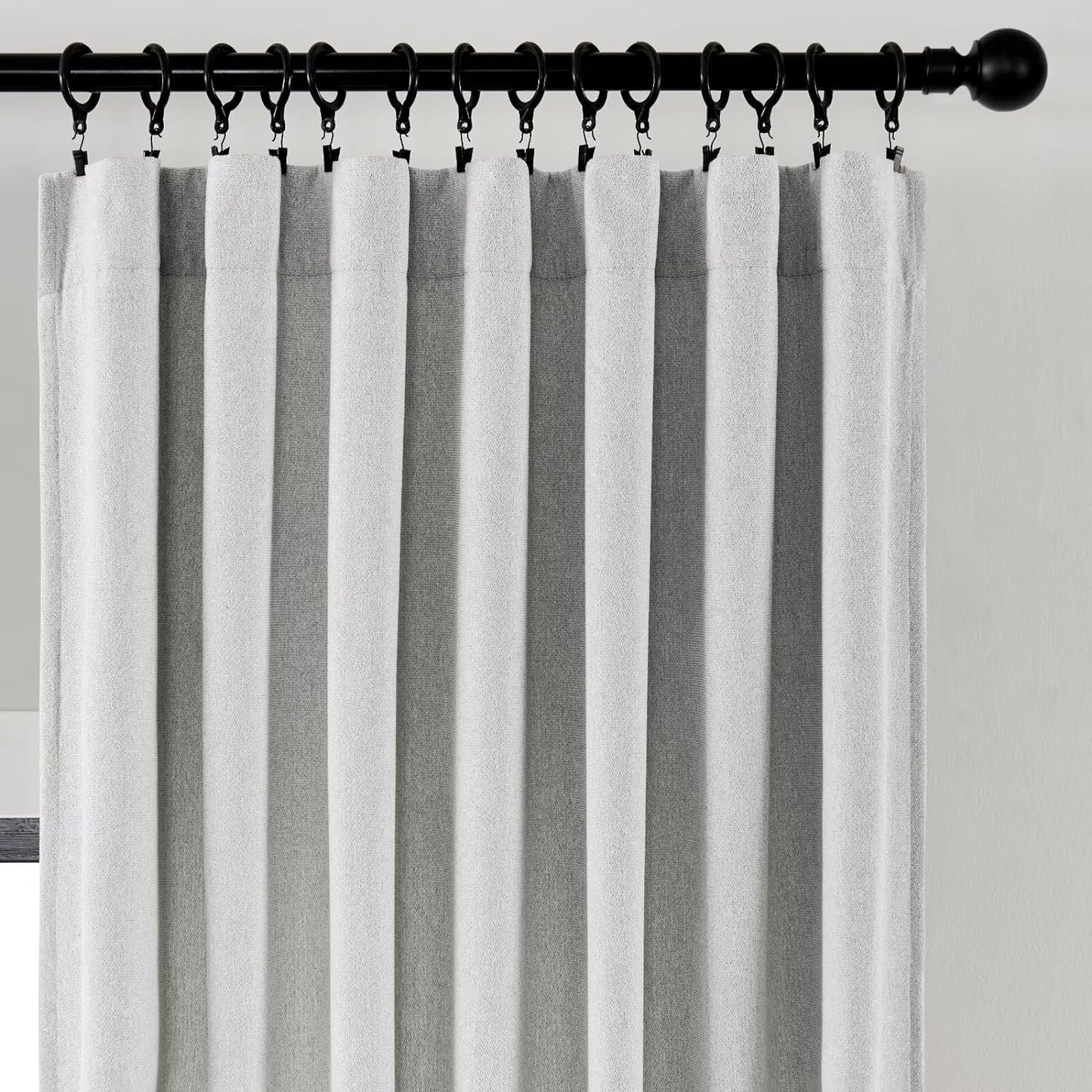 Joydeco Light Filtering Curtains 96 Inches Long for Bedroom Living Room, Faux Linen Curtains 96 Inch Length 2 Panels Set,Pinch Pleat Curtains for Bedroom Living Room(52X96 Inch, Greyish White)  Joydeco   