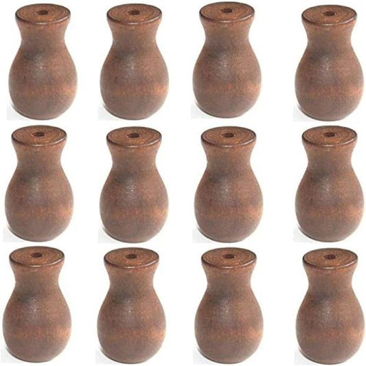 12 Pieces Window Blind Wood Cord Knobs Vase Shape Wood Cord Drops Roman Shade Pull Cord Knobs Replacement Wood Cord Drops Knobs for Window Blind