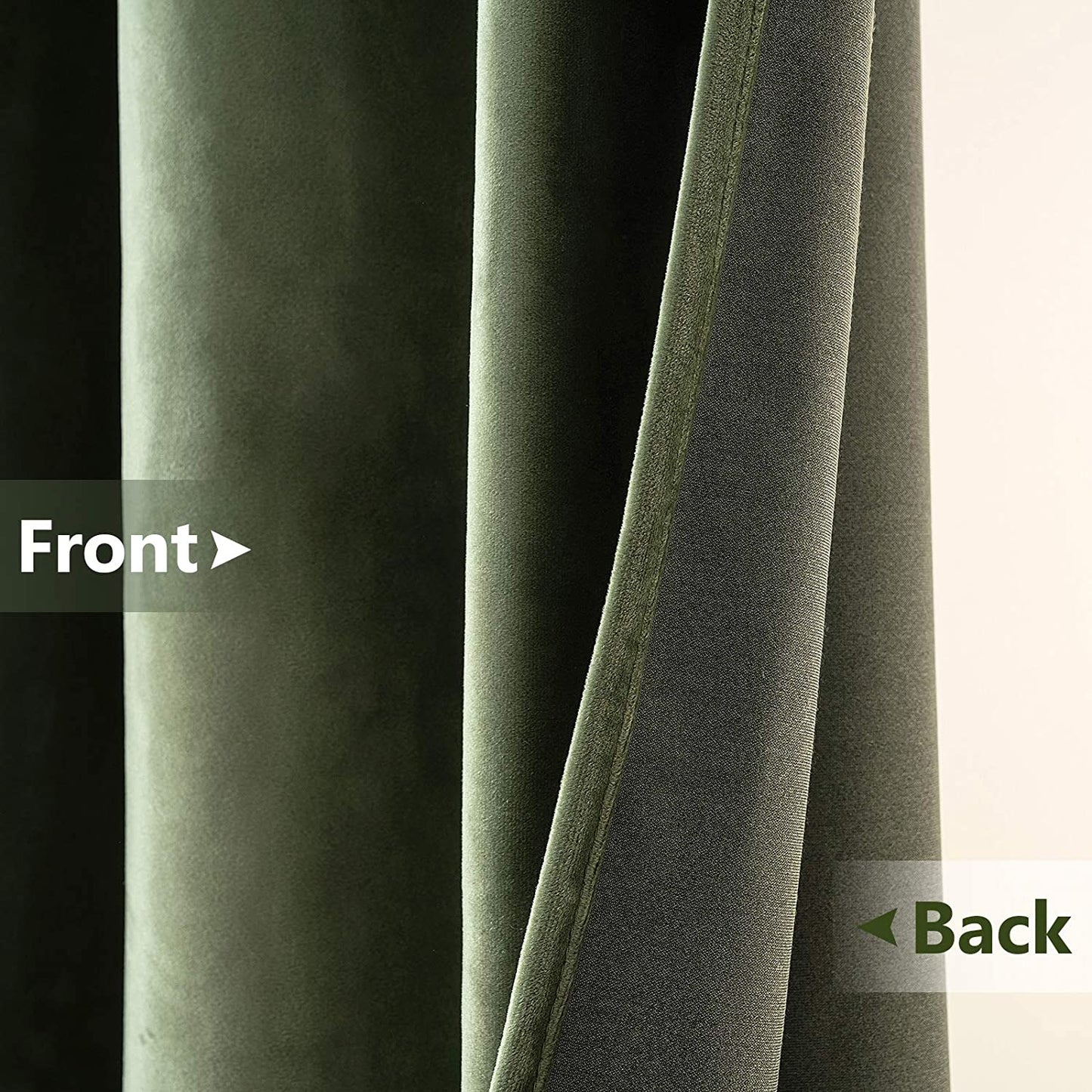 MIULEE Velvet Curtains Olive Green Elegant Grommet Curtains Thermal Insulated Soundproof Room Darkening Curtains/Drapes for Classical Living Room Bedroom Decor 52 X 84 Inch Set of 2  MIULEE   