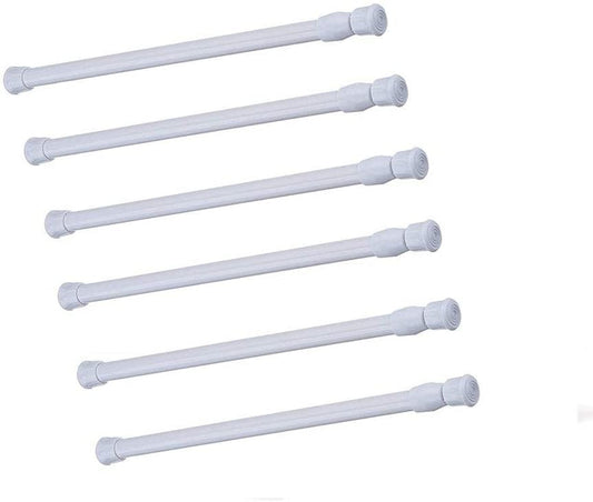 Cupboard Bars Tension Rods, 6 Pack Spring Tensions Rods 7-10.6 Inch Steel Adjustable Tension Curtain Rod Closet Rod Window Rods