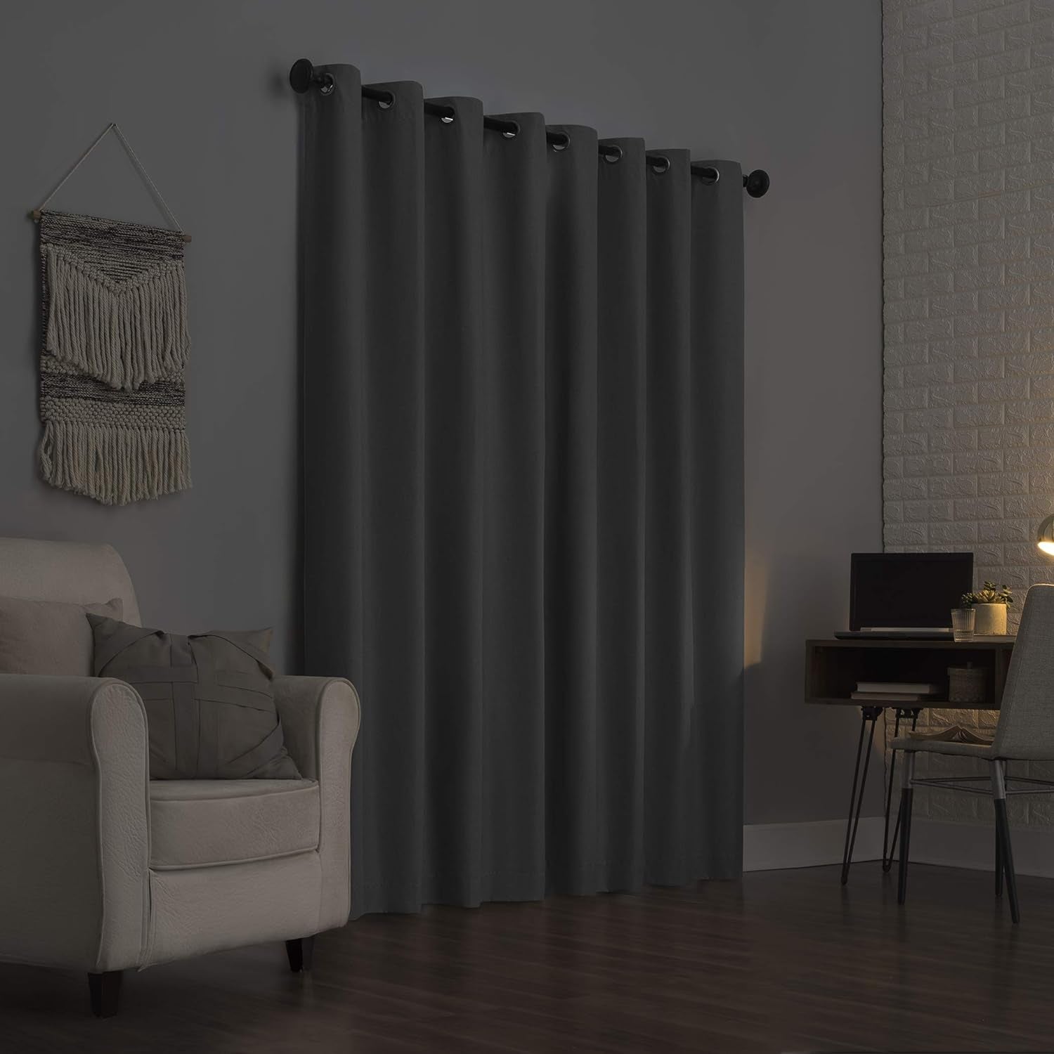 Sun Zero Columbia 2-Pack Thermal Energy Saving 100% Blackout Grommet Curtain Panel Pair, 50" X 84", Gray  Sun Zero   