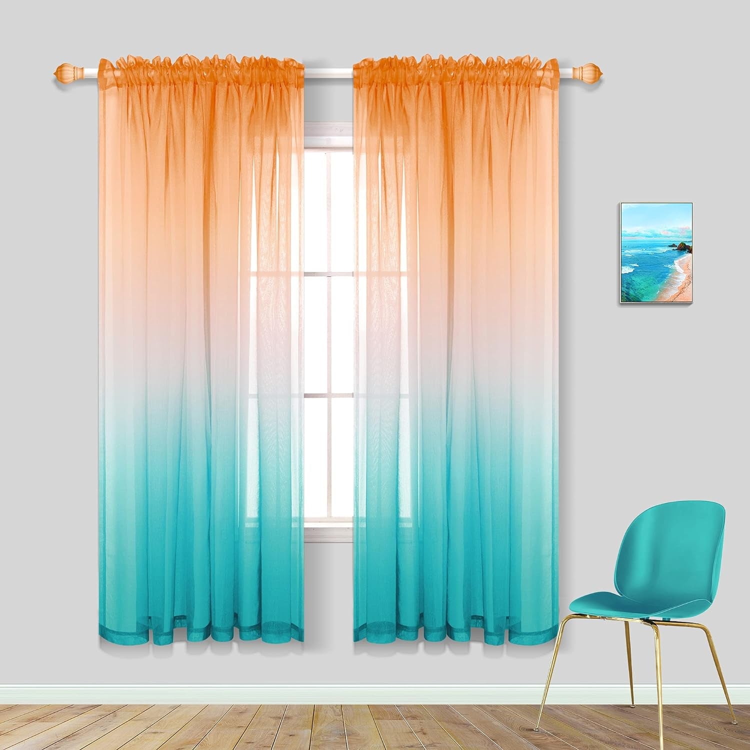 Kitchen Curtains Yellow Lemon and Light Grey Sheer Bathroom Window Curtains 42 X 45 Inch Length Sunflower Yellow and Gray  PITALK TEXTILE Orange And Turquoise 52X63 