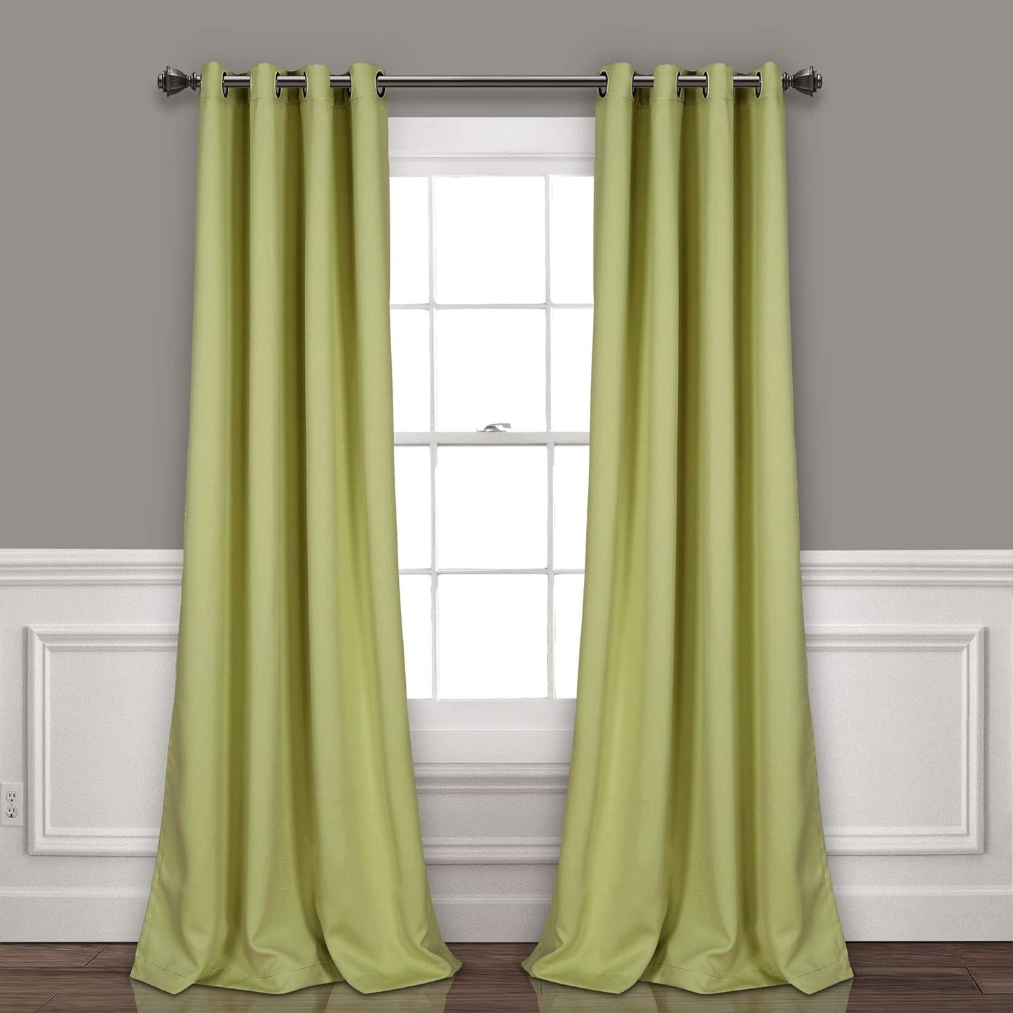 Lush Decor Insulated Grommet Blackout Window Curtain Panels, Pair, 52" W X 120" L, Wheat - Classic Modern Design - 120 Inch Curtains - Extra Long Curtains for Living Room, Bedroom, or Dining Room  Triangle Home Fashions Sage 52"W X 95"L 