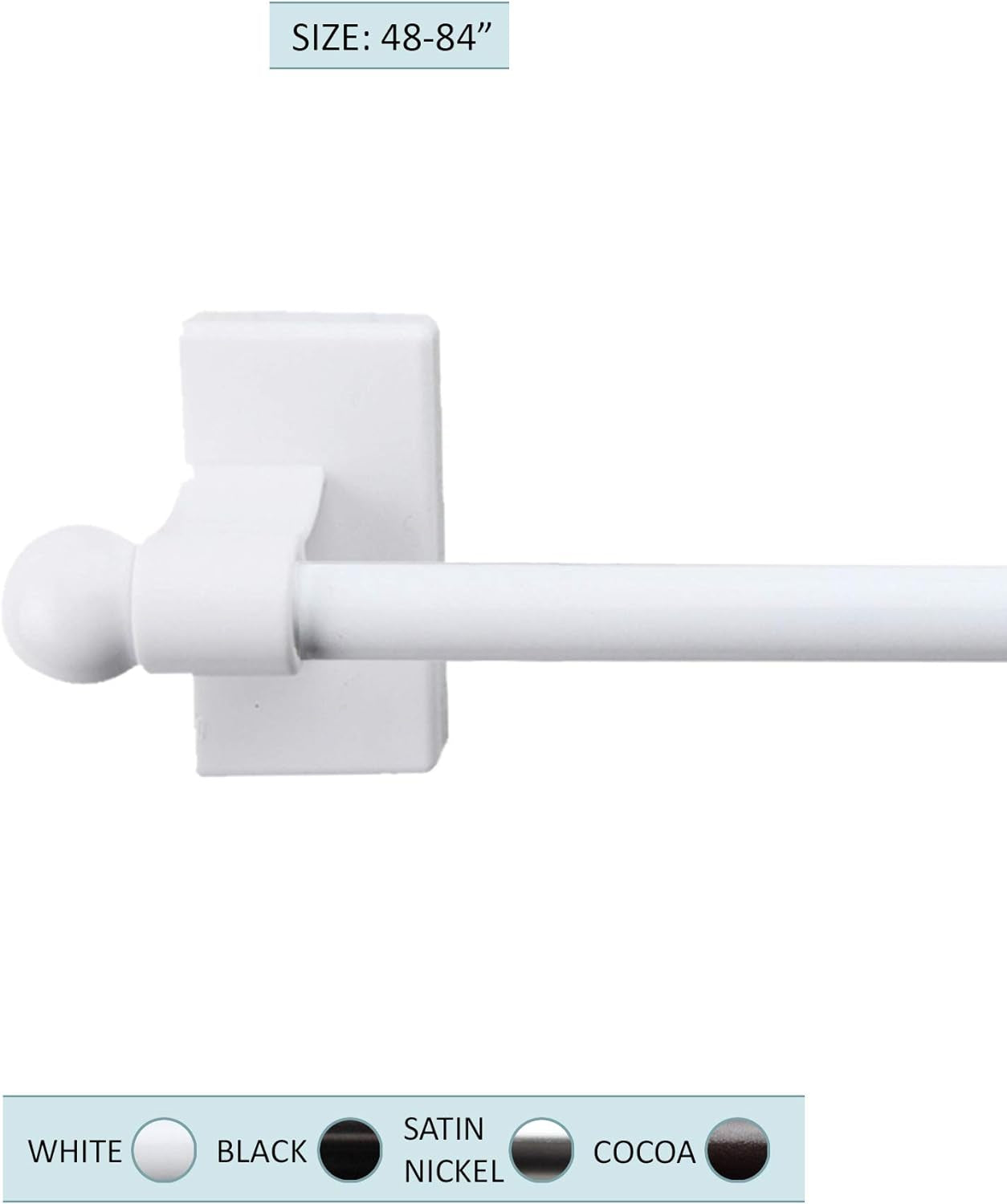 A&F Rod Décor - Magnetic Rod 7/16 Inch 48-84 Inch - White