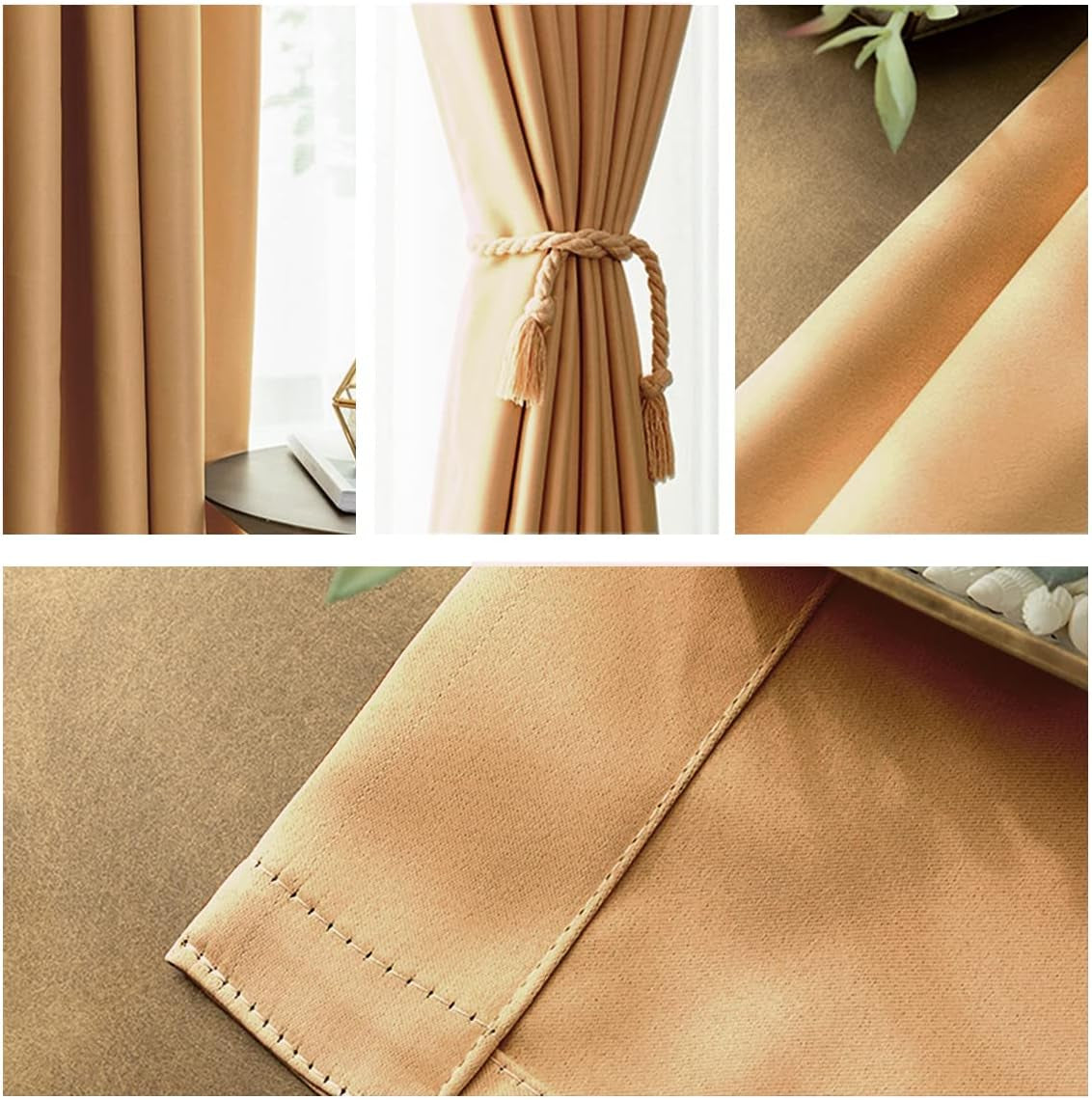 IYUEGO Pinch Pleat Solid Thermal Insulated 95% Wheatout Patio Door Curtain Panel Drape for Traverse Rod and Track, Wheat 52" W X 84" L (One Panel)  I Love Curtains   