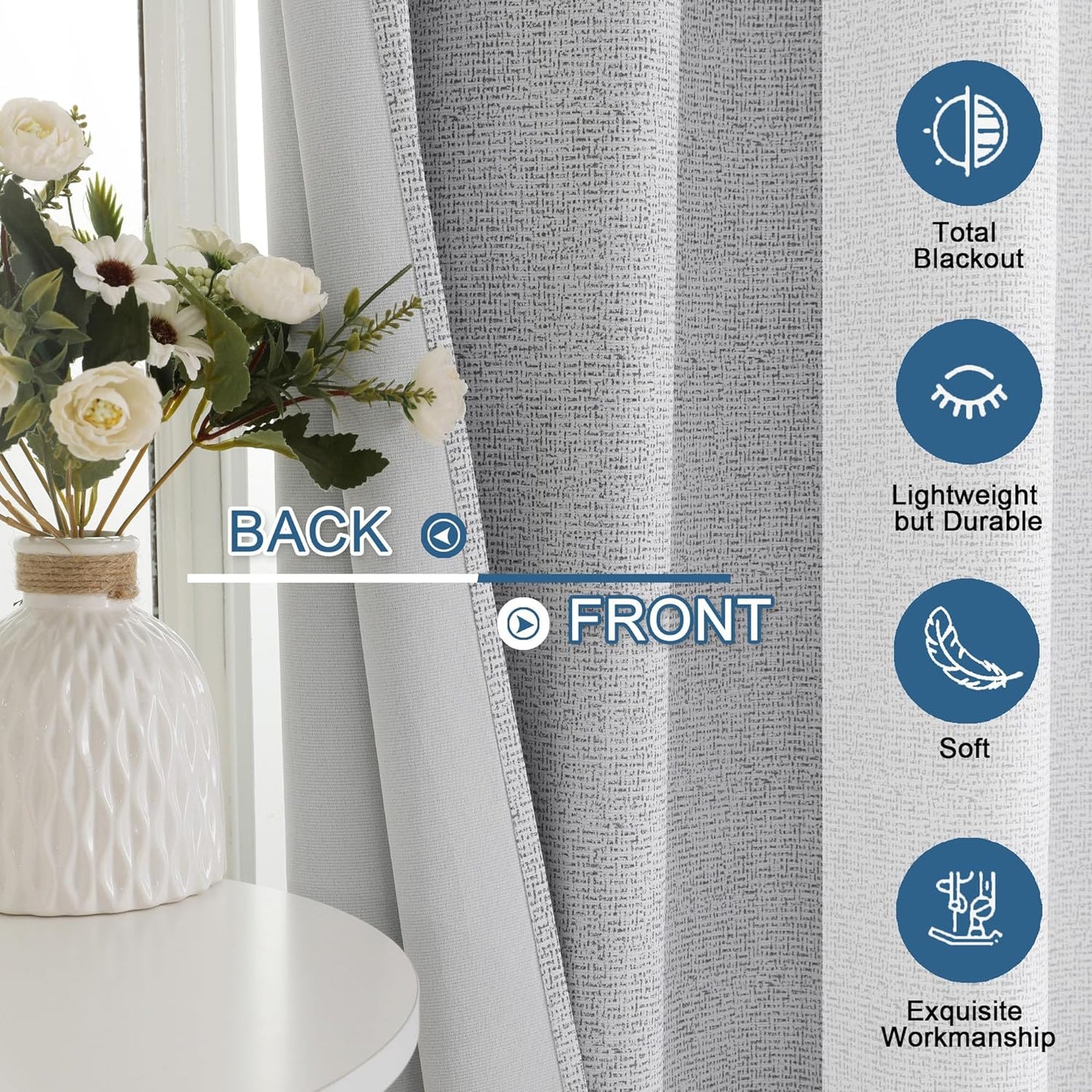 OWENIE Luke Black Out Curtains 63 Inch Long 2 Panels for Bedroom, Geometric Printed Completely Blackout Room Darkening Curtains, Grommet Thermal Insulated Living Room Curtain, 2 PCS, Each 42Wx63L Inch  OWENIE   