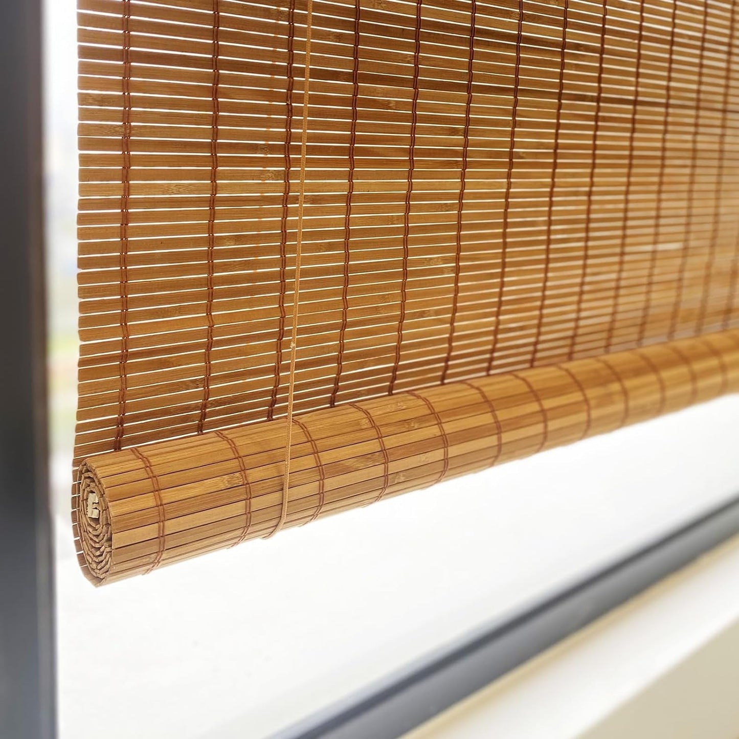 Bamboo Blinds, 34" W X 60" H Roman Window Shades for Home Office Hotel, Roll up Blinds and Shades for Patio Indoor Outdoor Porch