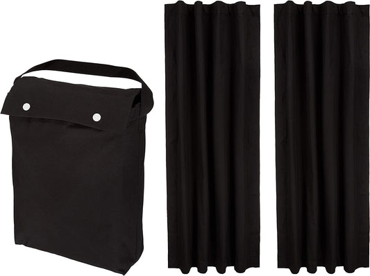 Amazon Basics Portable Window Blackout Curtain Shade with Suction Cups for Travel, 2-Pack, 78"L X 50"W, Black  Amazon Basics Black 2-Pack 